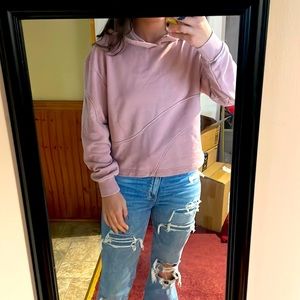 Pink cropped hoodie